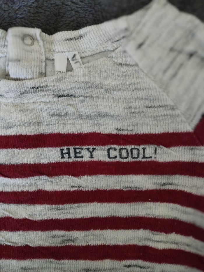 T.shirt épais à rayures Hey cool - photo numéro 2