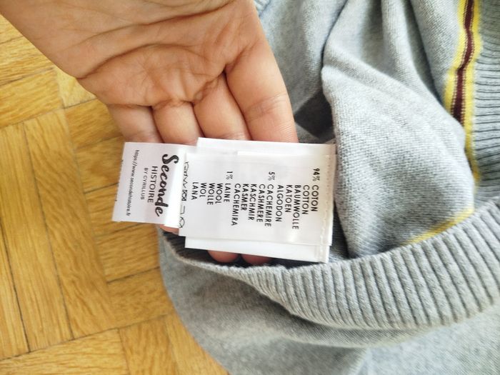 Pull en cachemire Cyrillus garçon 16 ans gris neuf - photo numéro 5