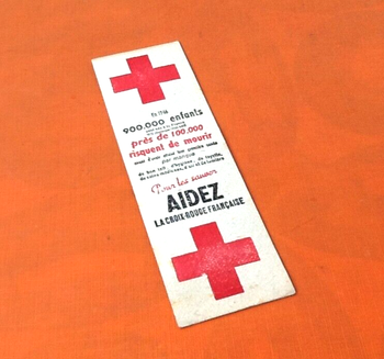 Ancien Signet / Marque-page publicitaire La Croix-Rouge Française
