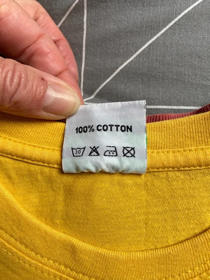 Lot de 5 t-shirt (bleu clair ,beige, jaune, bleu foncé , gris ) - photo numéro 8