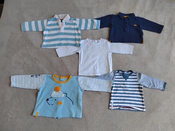 Lot 5 T-shirt manches longues 3 mois