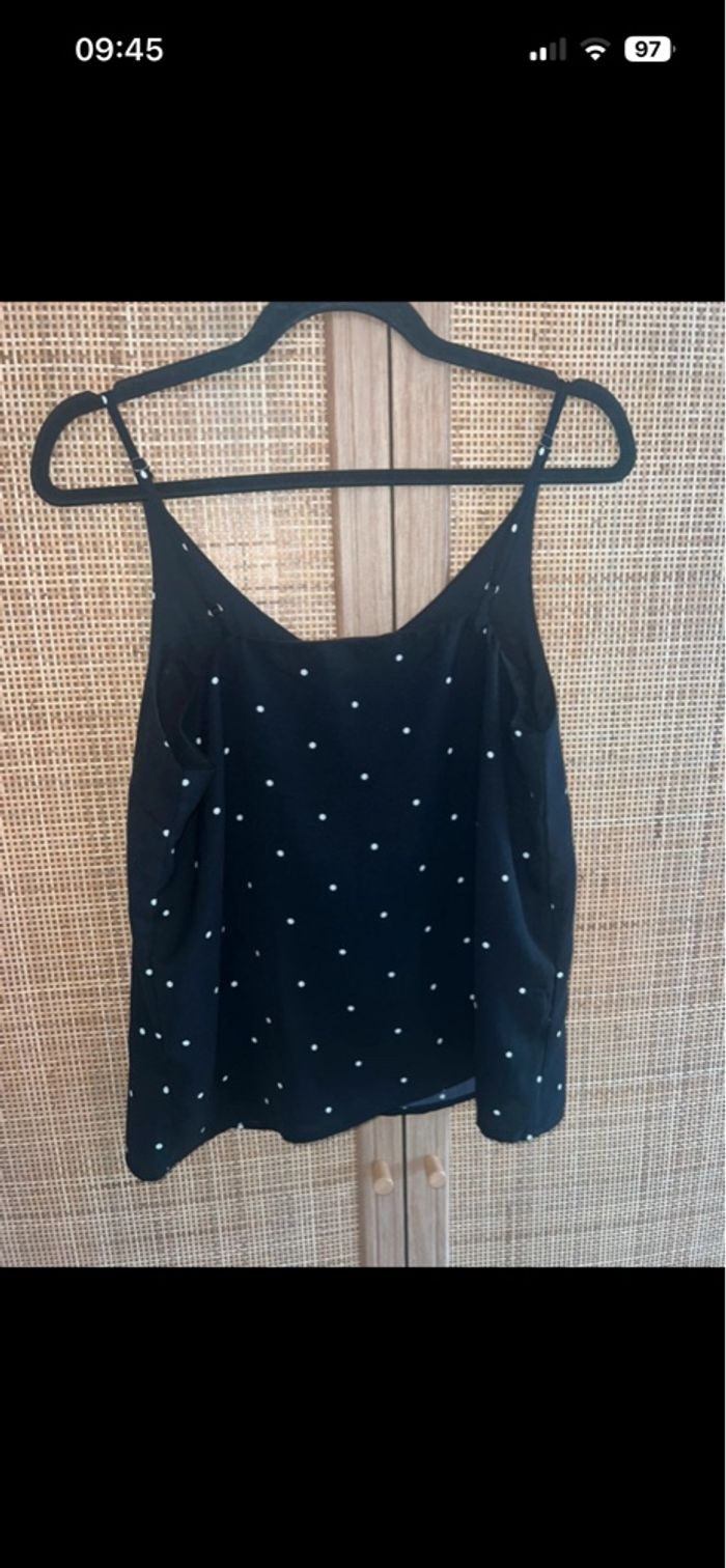 Top noir à pois blanc easy clothes - photo numéro 2