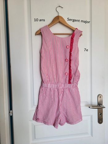 Combishort à carreaux sergent major 10 ans