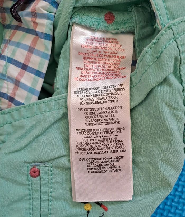 Salopette bleu vert, sergent major, taille 6 mois (68 cm) - photo numéro 4