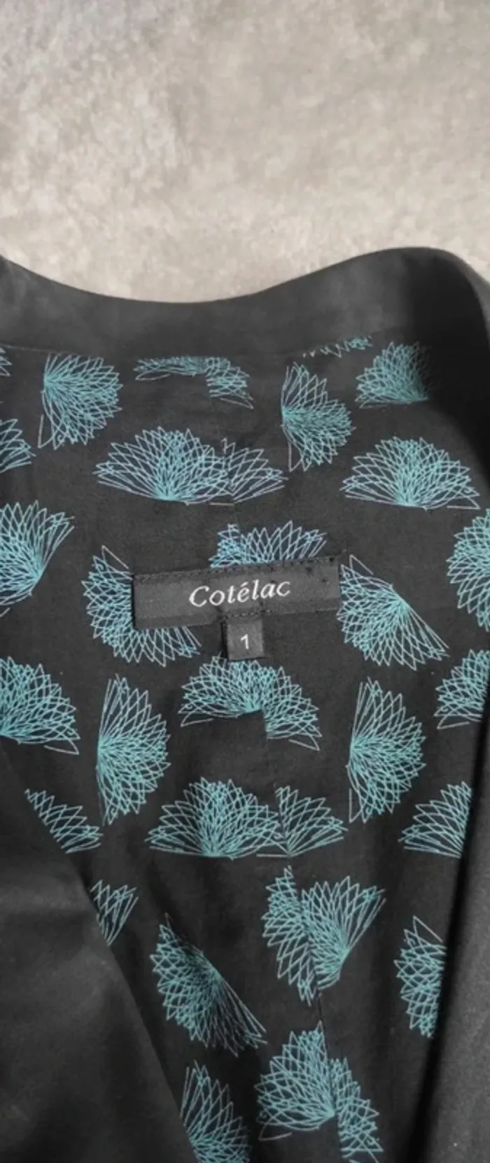 Veste blazer noir toile enduite Cotélac T1 coton élasthanne - photo numéro 8