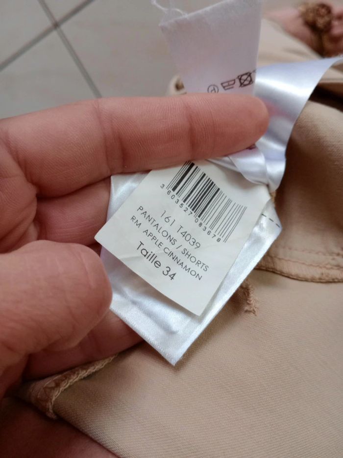 Pantalon femme 34 beige c78 - photo numéro 7