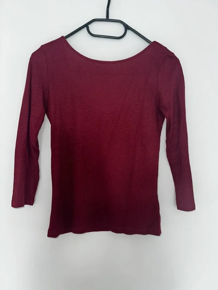 Haut bordeaux manches 3/4
