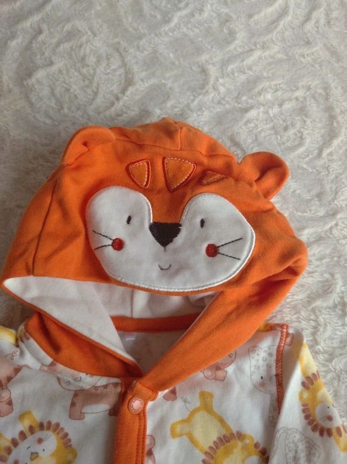 Combi barboteuse pyjama avec pied capuche été léger Garçon 6 mois Lion Tigre Léopard first Chicco - photo numéro 7