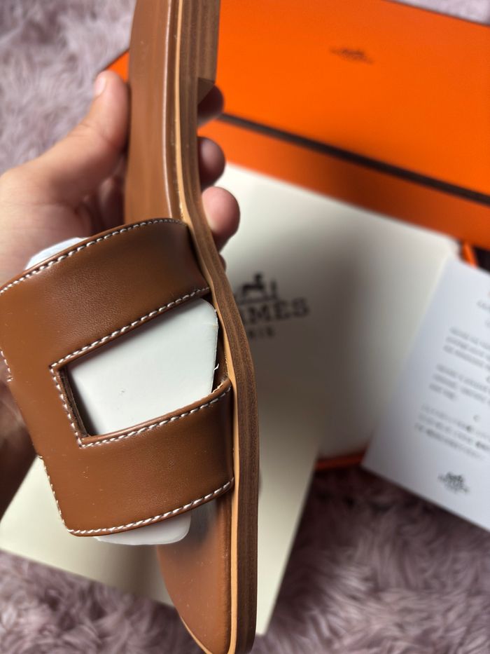 Sandales Hermes Oran en cuir véritable marron neuve taille 38 - photo numéro 5