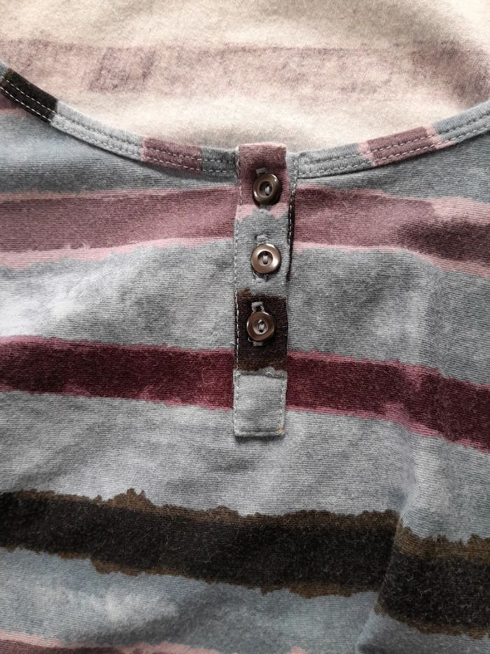 Beau tee shirt long rayé manche longue one step - photo numéro 11