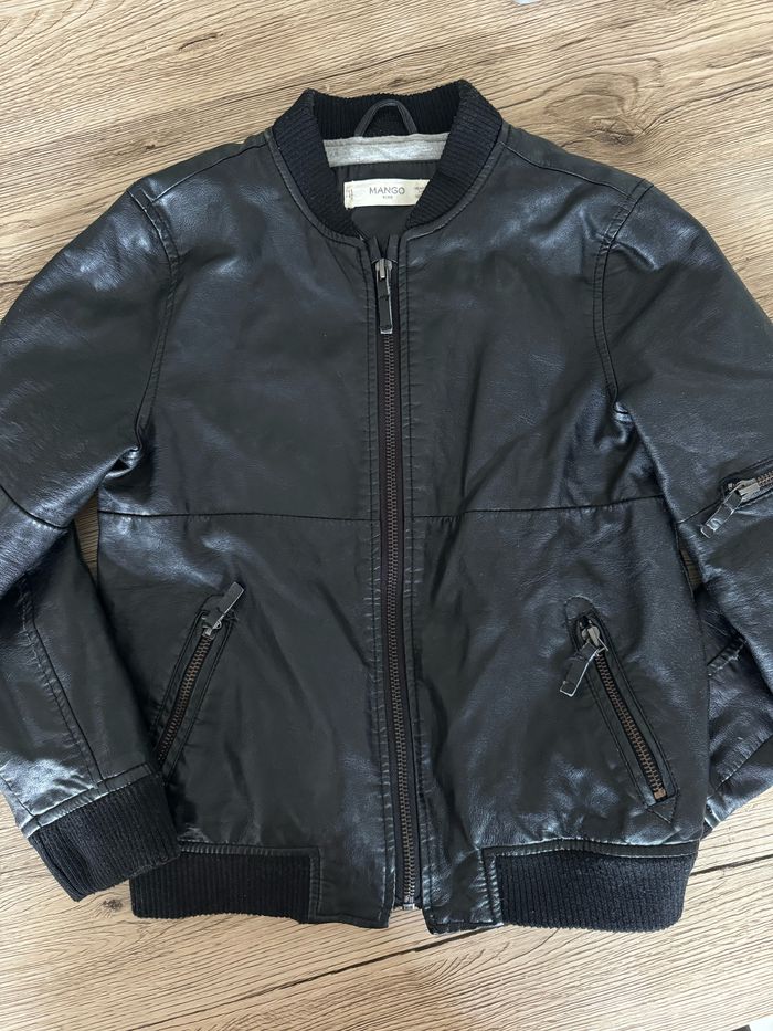 Blouson en cuir Mango kids 7/8 ans