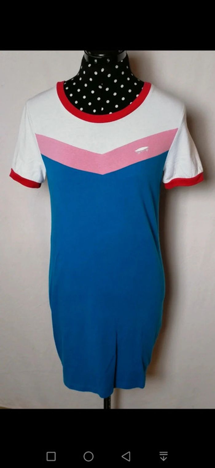 Robe courte sport skate bleu blanc rouge Taille XS Vans - photo numéro 2