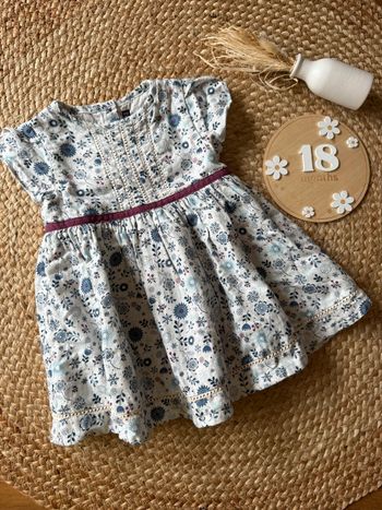 Robe sergent major fleuris - taille 18 mois