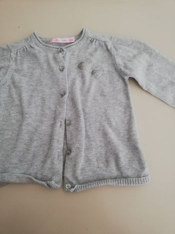 Gilet gris fille 36 mois gemo