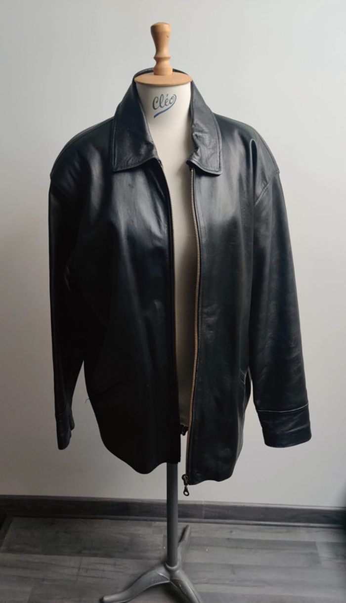 Veste noir en cuir d'agneau L