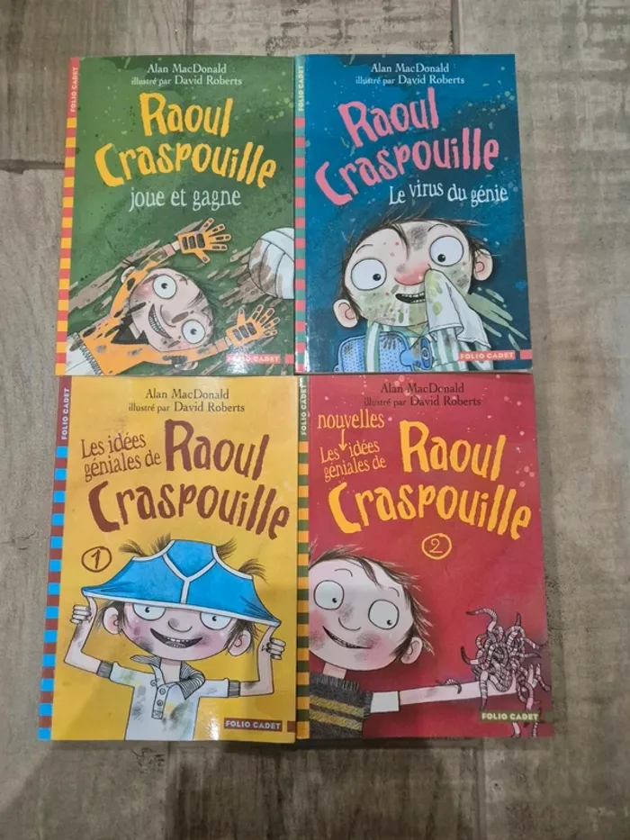 Lot de 4 romans Raoul Craspouille