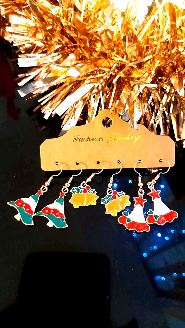 Bijoux Noël | Lot de Boucles d’Oreilles Pendantes – Neuf