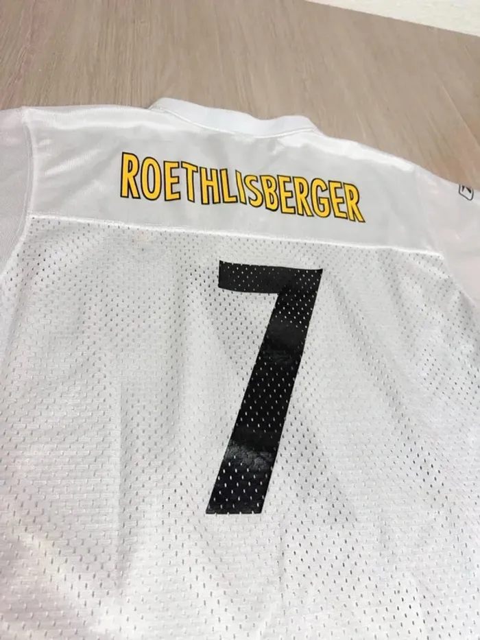 🏈 Maillot NFL Reebok Ben Roethlisberger Pittsburgh Steelers -  Taille L enfant équivalent S/M Femme - photo numéro 4