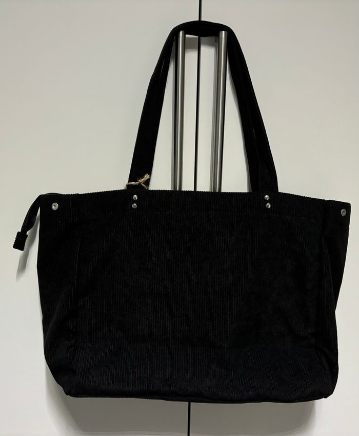 Tote bag sac cabas Cabaïa Brighton velours noir - photo numéro 2