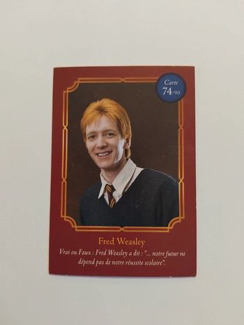 🃏 Carte Harry Potter (Auchan) - Wizarding World - Fred Weasley 74/90