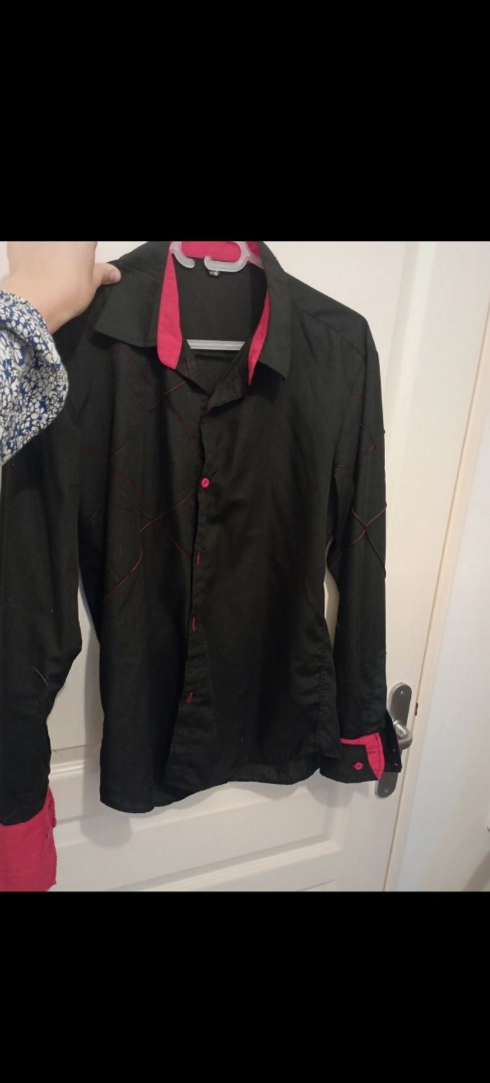 Chemise homme L noir et rouge