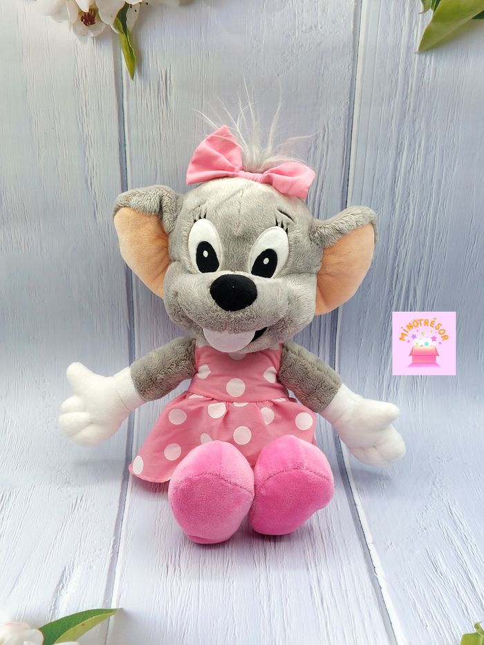 Peluche doudou souris Edda Europa Park grand modèle 38 cm Rudolf Schaffer collection robe rose pois