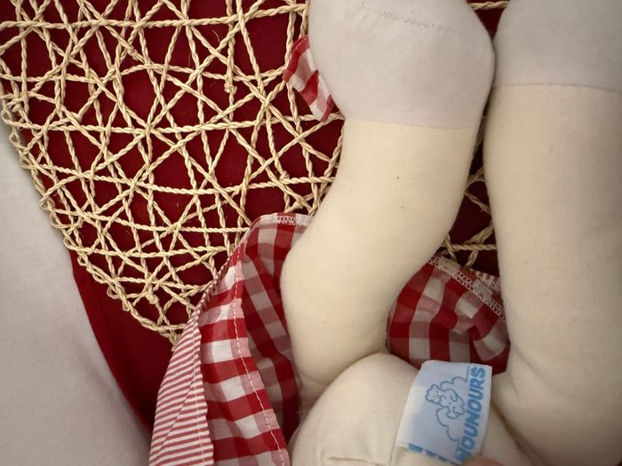 Doudou souris blanche robe rouge NOUNOURS - photo numéro 4