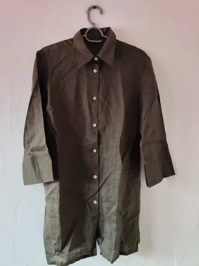 Magnifique chemise vintage kaki taille 40 - photo numéro 3