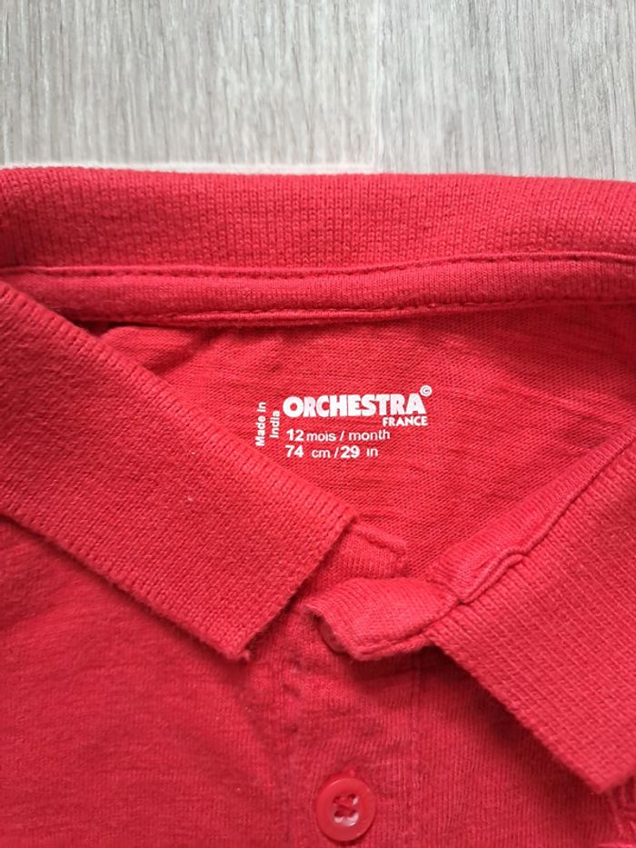 Polo rouge ML 12M Orchestra - TBE comme neuf - photo numéro 2
