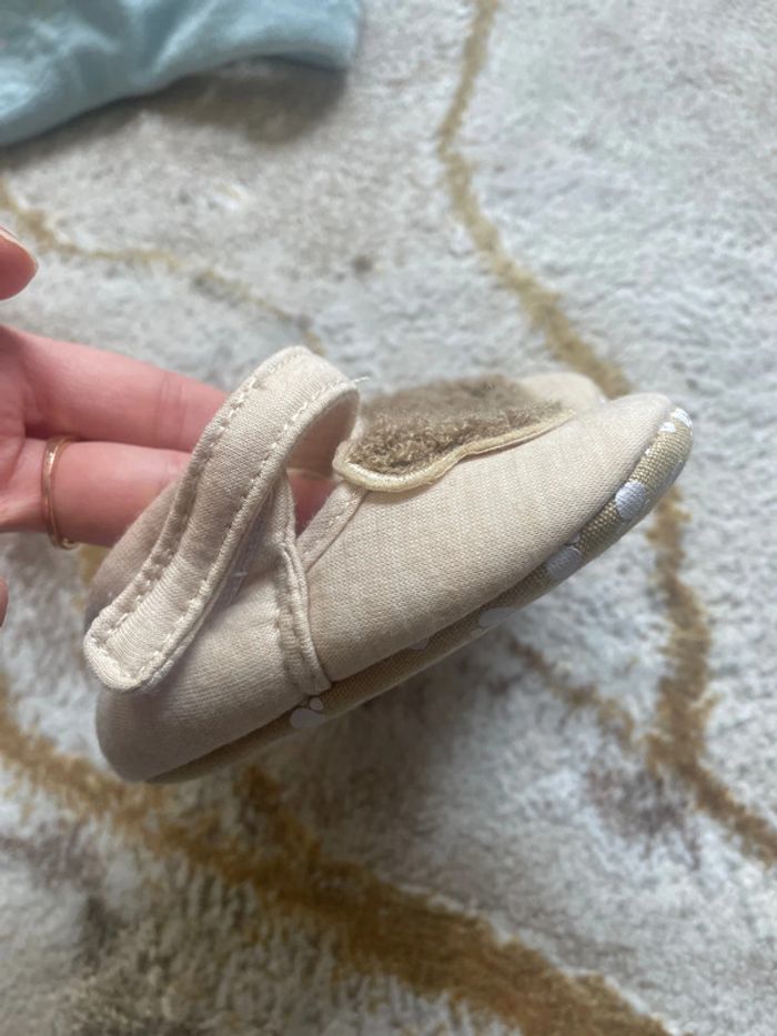 Chausson bébé ourson à skratch - photo numéro 3