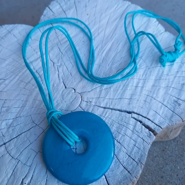 Collier pendentif vintage turquoise - photo numéro 2