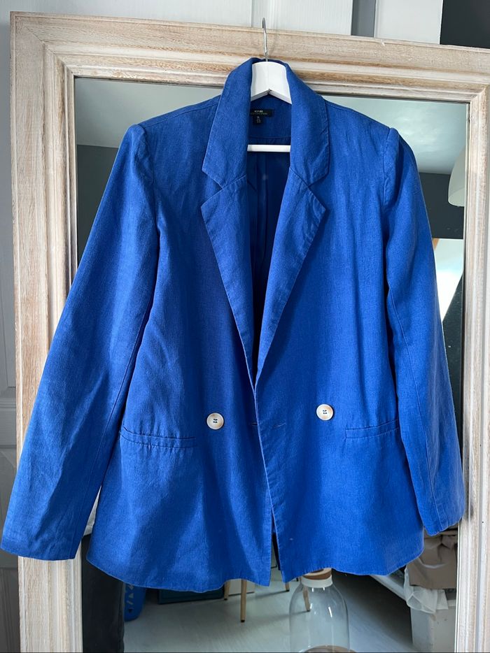 Blazer bleu Kiabi – Taille 36, comme neuf - photo numéro 8