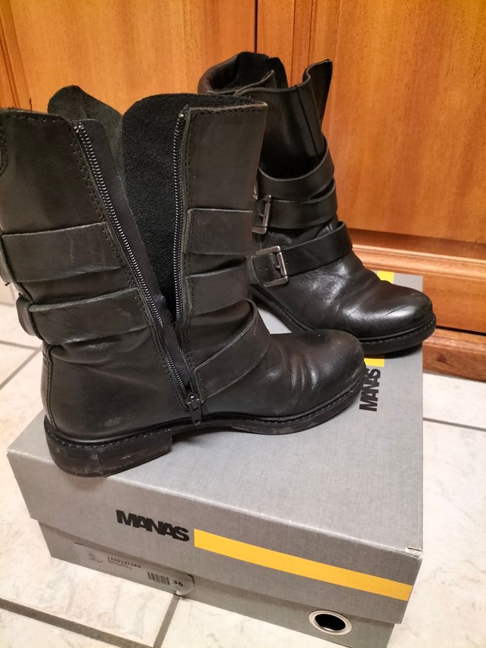 Bottines cuir noir Manas - photo numéro 2