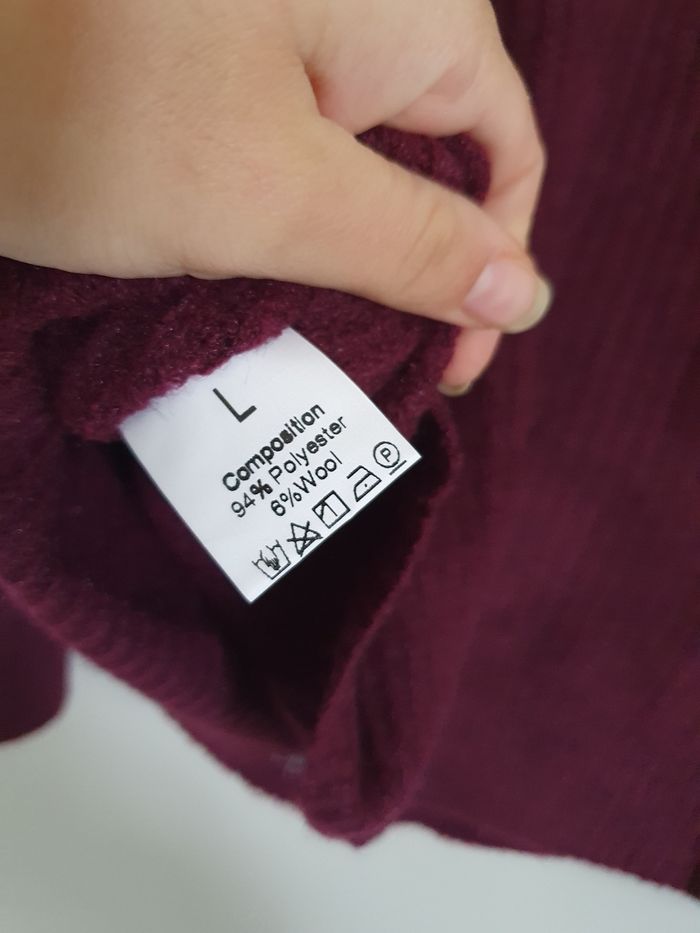 Cardigan bordeaux à boutons strass L neuf - photo numéro 6