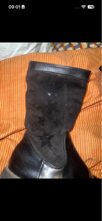 Bottines fille cuir daim strass excellent état
