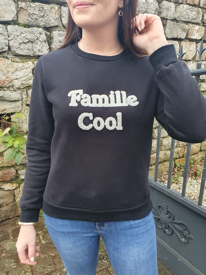 Sweat noir/blanc Famille cool Taille S - photo numéro 4