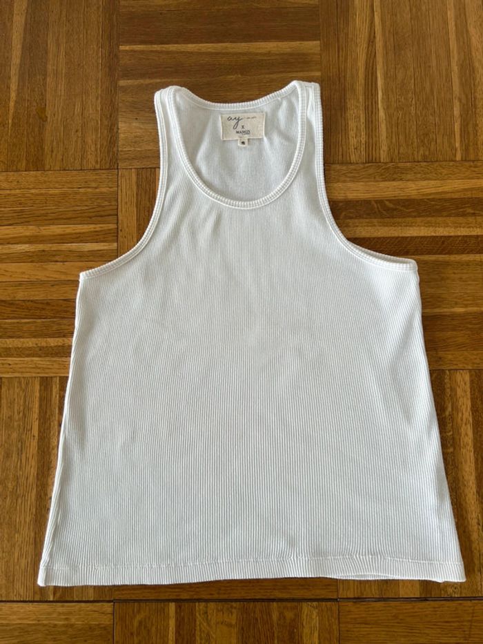 Ay the label top côtelé Billie blanc taille S - photo numéro 6