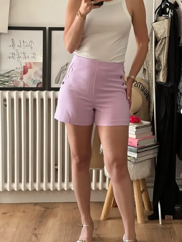 Short taille haute Lefties mauve taille 38 - photo numéro 2