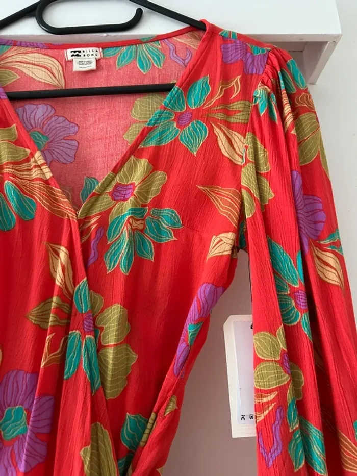 Robe rouge à fleurs - Billabong - photo numéro 5