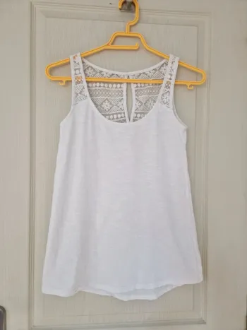 Jolie débardeur blanc femme camaïeu taille S/36