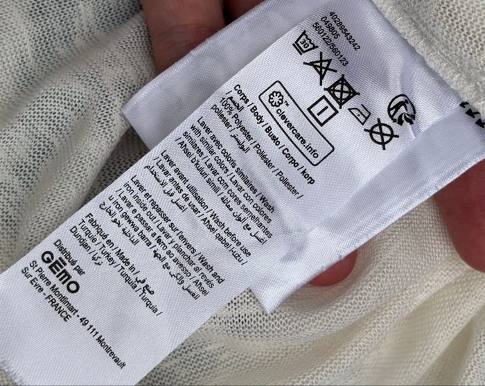 T-shirt blanc effet chiné – T38 – GEMO 🤍 - photo numéro 4