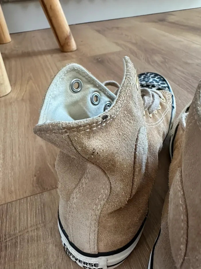 Converse en daim camel et léopard taille 37 - photo numéro 7