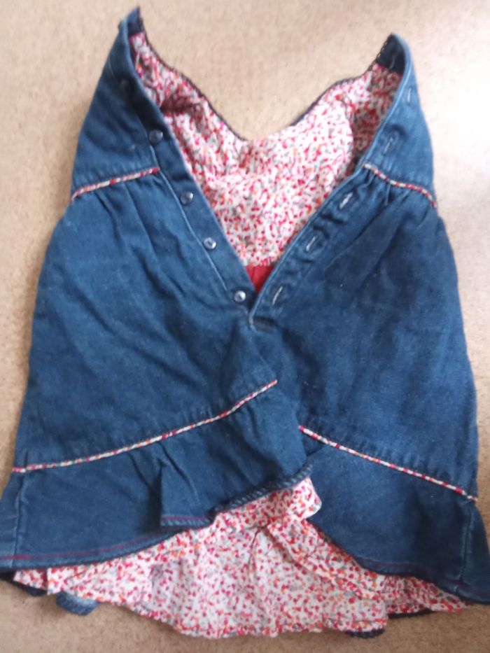 Robe en jean doublée sergent major 9 mois hiver, 71 cm - photo numéro 4