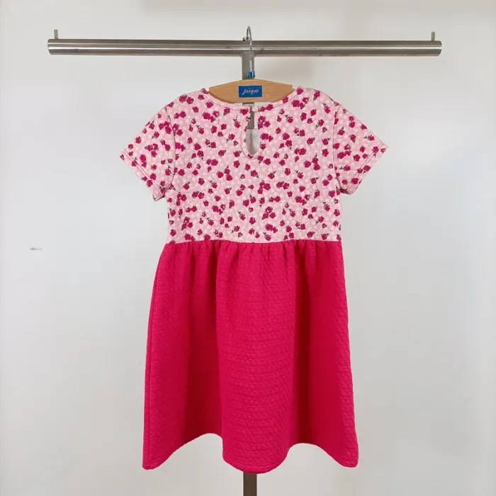 Robe fille imprimé fleuri rose fuchsia CMT Atelier – taille 8 ans estimé A1095 - photo numéro 7