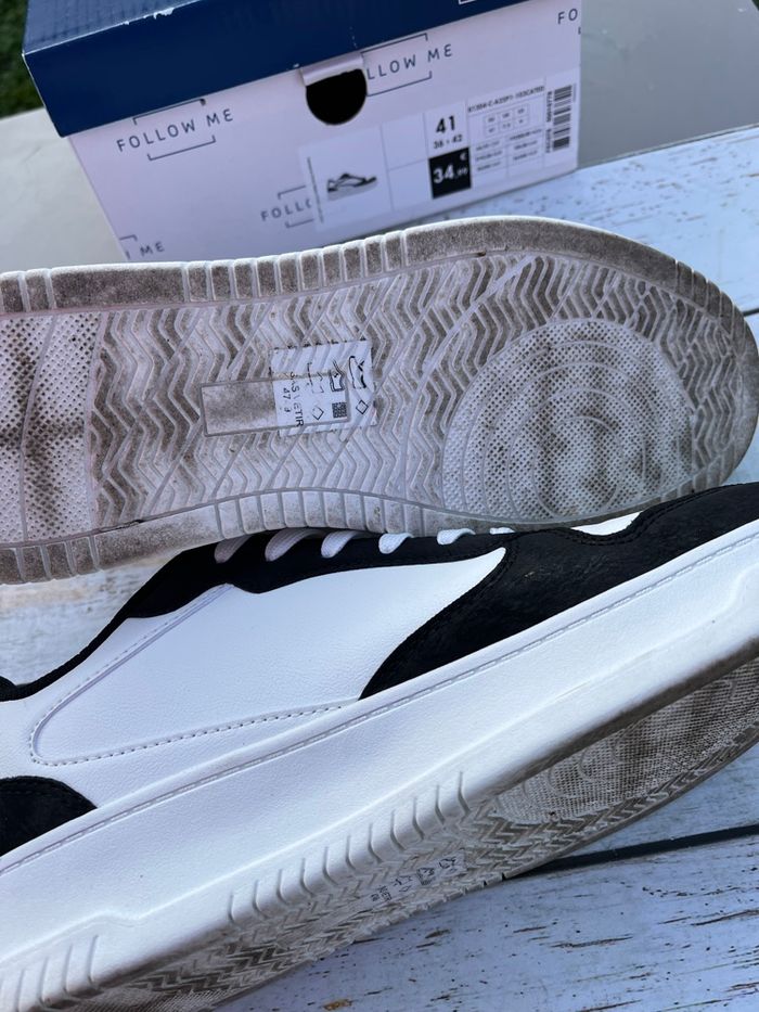 Baskets blanches noires et léopard - photo numéro 4