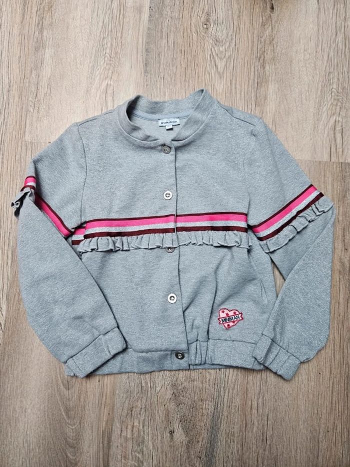 Sweat Gilet Miniman Taille 8 ans 🩶