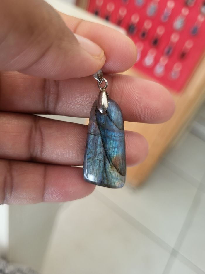 Mîni pendentif labradorite pierre naturelle - photo numéro 4