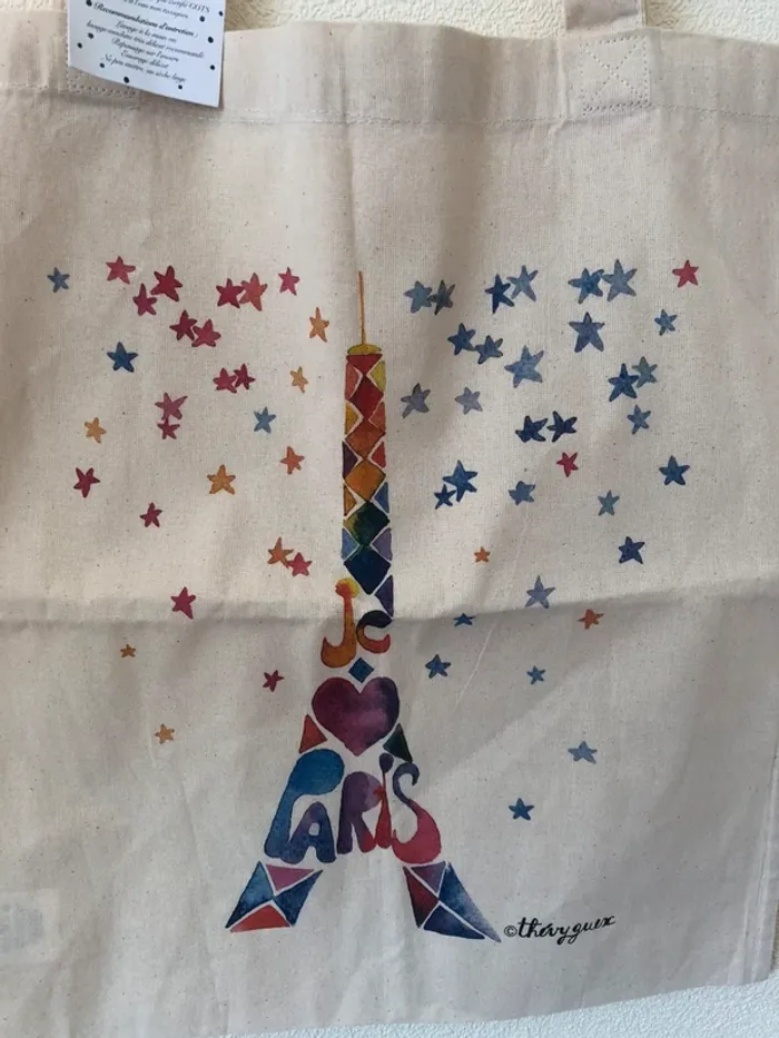 Tote bag en coton Paris Tour Eiffel - photo numéro 2