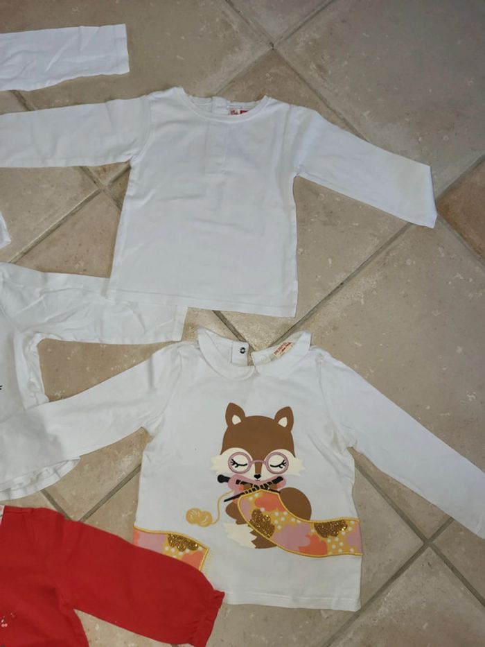 Lot 5 t-shirts fille 18 mois - photo numéro 3