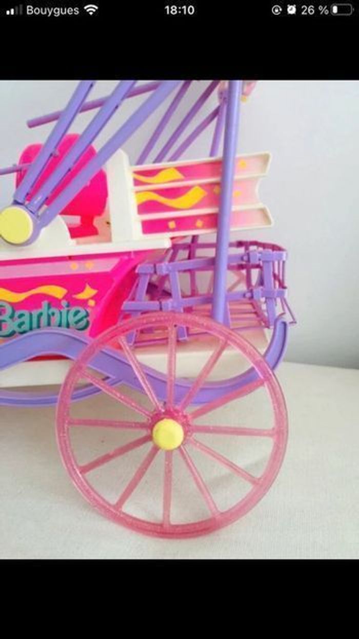 Barbie vintage années 90 cheval et sa calèche - photo numéro 15